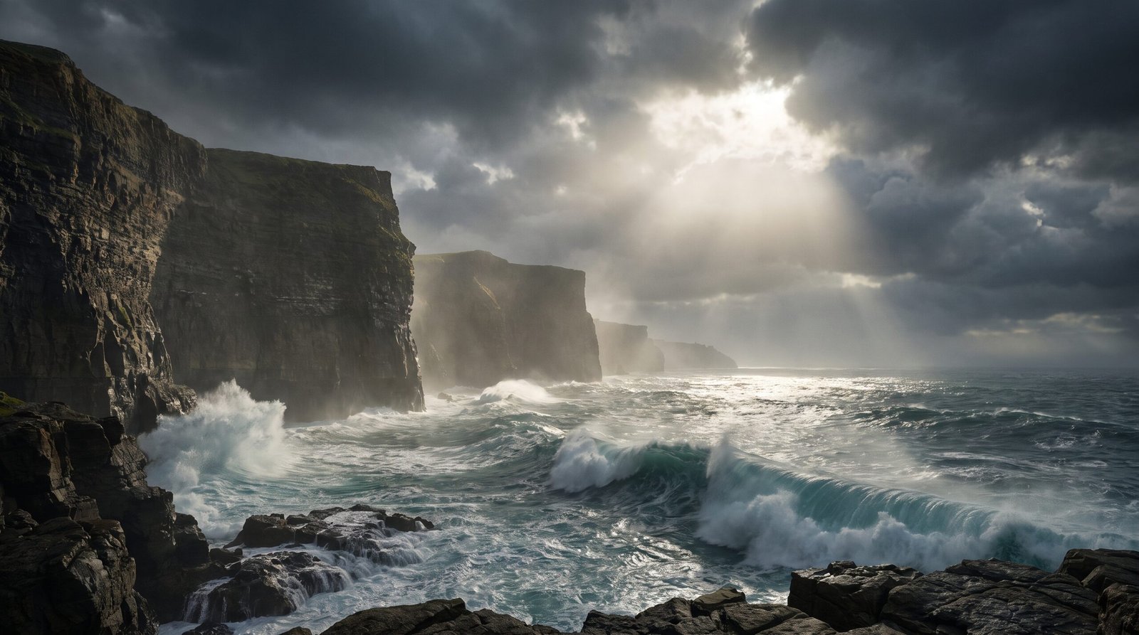 Storm Over The Cliffs Wallpaper